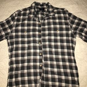 J. Crew Plaid Flannel Black/Brown/White Men's XL